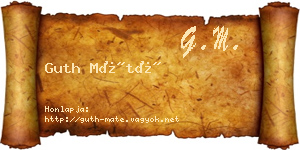 Guth Máté névjegykártya