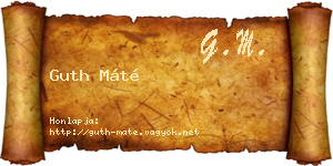 Guth Máté névjegykártya